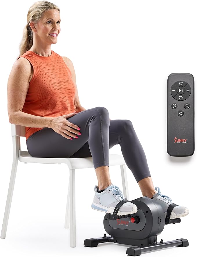 Sunny Health & Fitness Smart Under-Desk Bike Exerciser, Low-Impact Cardio Cycling Equipment for