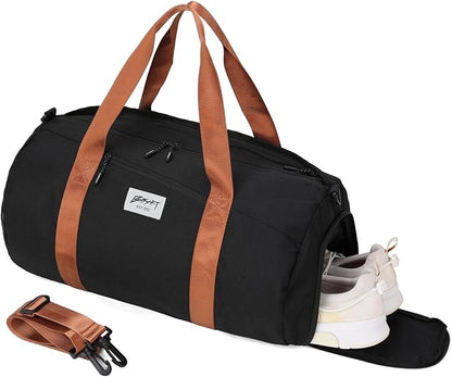 BE SMART Waterproof Mens Gym Bag with Shoe Compartment, Duffle Bags with Wet Pocket for Men
