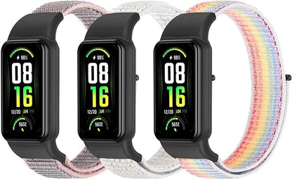 YCHDDER Solo Loop Nylon Bands Compatible with Amazfit Band 7 Straps,Soft Breathable Comfortable