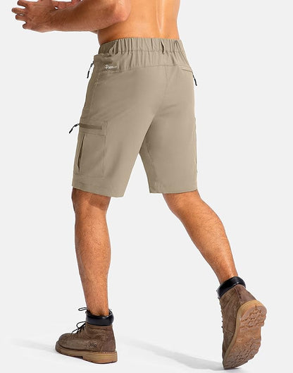 Pudolla Men's Hiking Cargo Shorts 9" Lightweight Outdoor Work Shorts for Men Travel Golf Camping