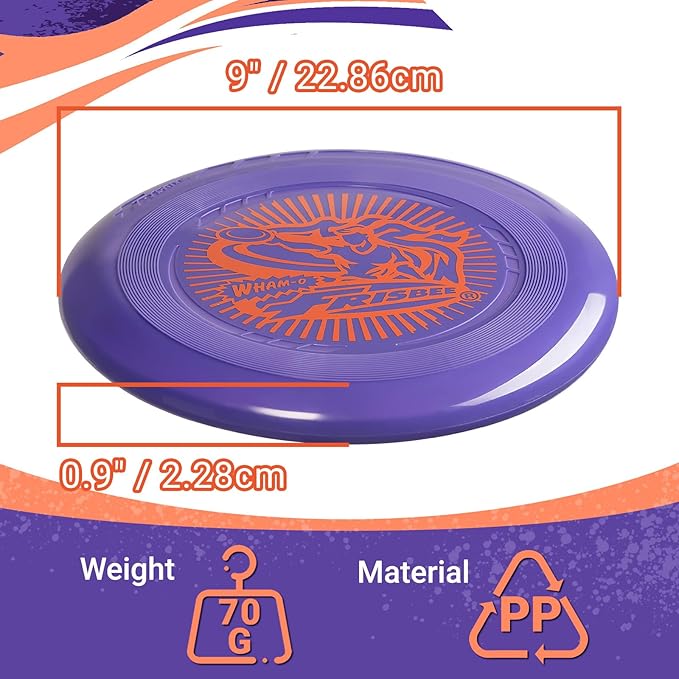 Wham-O Frisbee Go Flying Disc, 9 Inch Lightweight Sports Disc for Beginners Outdoor Beach Backyard