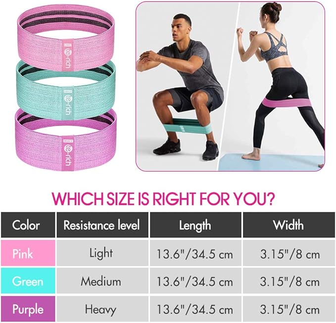 Resistance Bands, Fabric Workout Bands for Women & Men, Cloth Booty Resistance Loop Bands, Thick