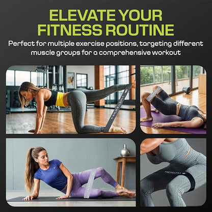 Fabric Resistance Bands for Working Out with 5 Strength Levels - Extra Light to Extra Heavy, Thick