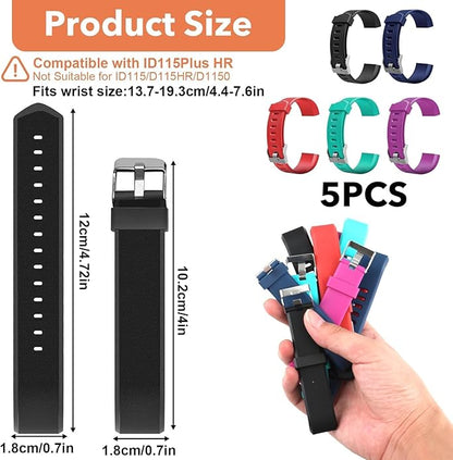 Watch Bands Replacement for ID115plus HR, Very Fit Pro Activity Fitness Tracker Wrist Bands Set
