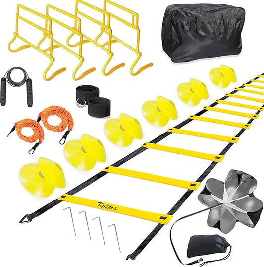 Adjustable Speed Training Hurdles Fitness & Speed Training Equipment with Agility Ladder