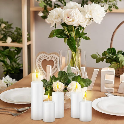 MTLEE 36 Pcs Pillar Candles Bulk Unscented Candle Set 38 Hour Long Burning Dripless for Dinner