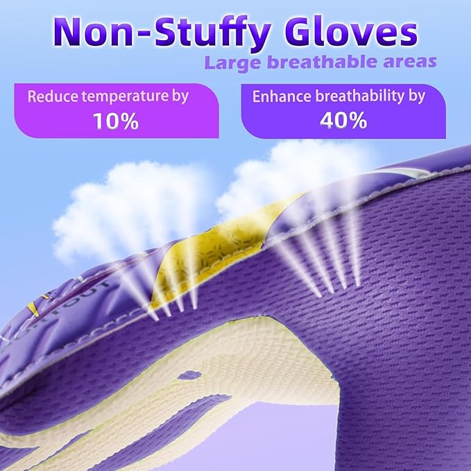 Sportout Kids Goalkeeper Gloves, Soccer Gloves with Double Wrist Protection and Non-Slip Wear