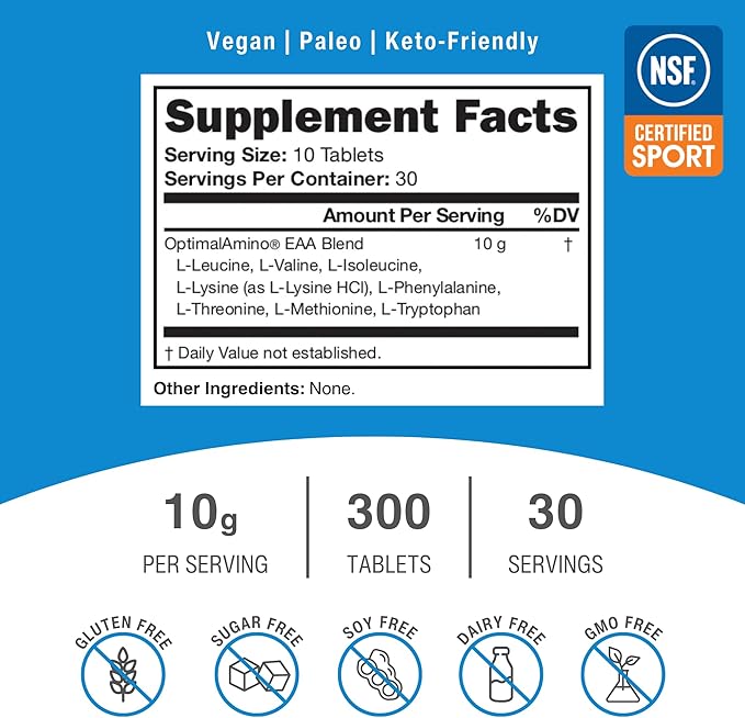 Tablets (300 Count) | 99% Utilized Essential Amino Acid (EAA) Supplement, Increase Muscle Recovery