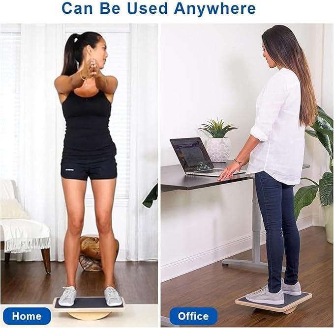 StrongTek Professional Wooden Balance Board, Rocker Board, Wood Standing Desk Accessory, Balancing