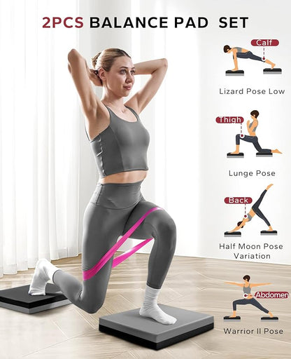HAPBEAR Exercise Balance Pad - 15"x12" Non-Slip Textured Bottom Stability Training Mat - 2.25"