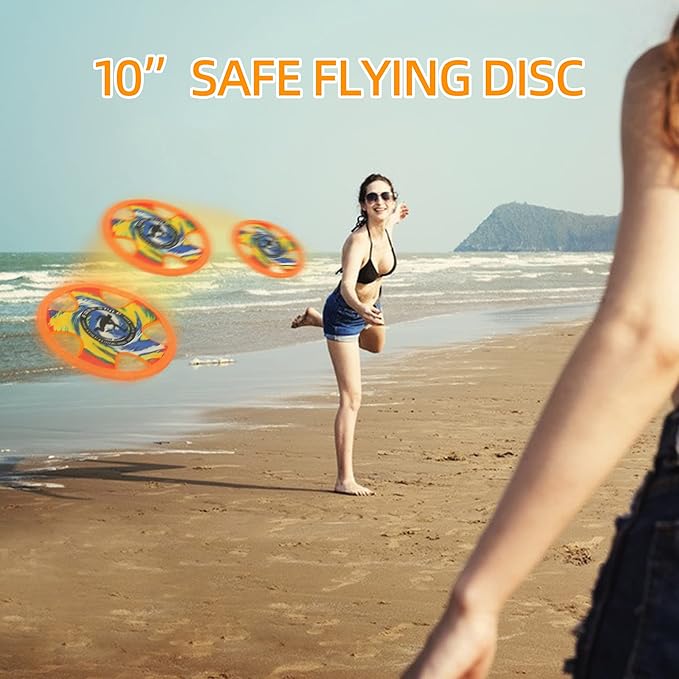 Outdoor Two Soft Frisbee Throwing Disc, Flying Disc, Flying Saucer for Man and Woman in Yard