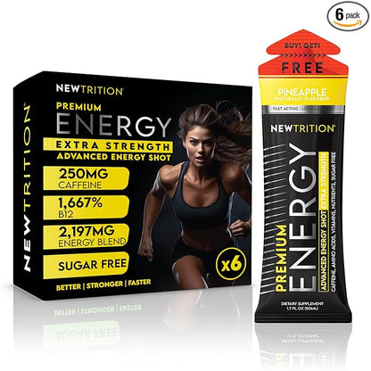 NewTrition® Extra Strength Energy Shots, 250mg Caffeine Energy Shots with Vitamin B & Amino Acids