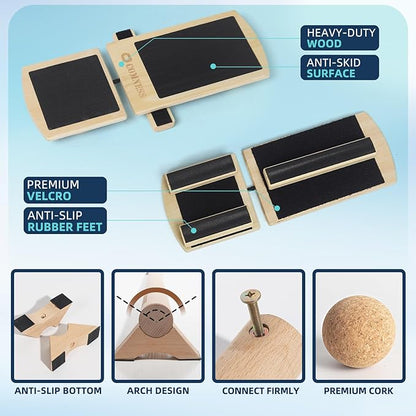 Versatile 40 Inch Beech Wood Balance Beam for Home Use - Enhance Balance, Ankle Strengthener Foot