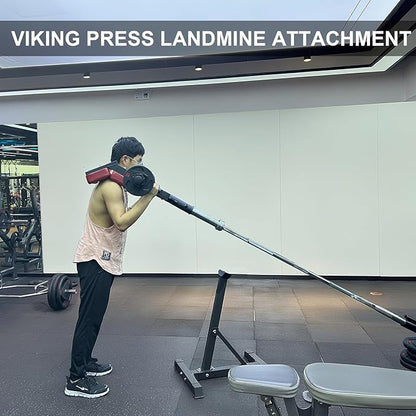 Viking Press Landmine Handle for 2-Inch Barbell, Hack Squat T-Bar Row Attachment Strength Training