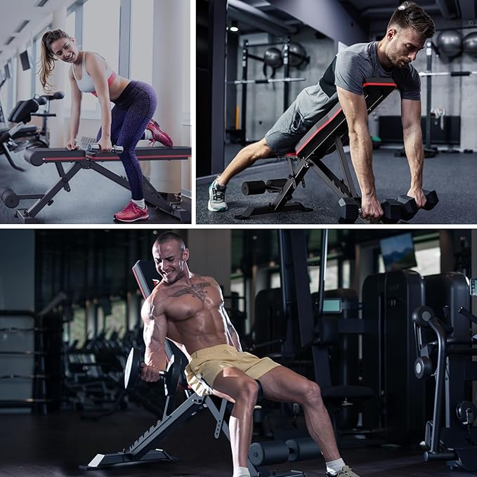 PASYOU Adjustable Weight Bench Full Body Workout Multi-Purpose Foldable Incline Decline Exercise