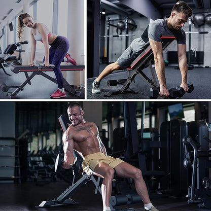 PASYOU Adjustable Weight Bench Full Body Workout Multi-Purpose Foldable Incline Decline Exercise