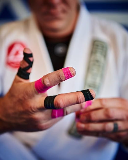 Bighorn Athletics Pro Series Jiu-Jitsu Finger Tape, 8-Rolls with Tin Holder, Enhanced Strength