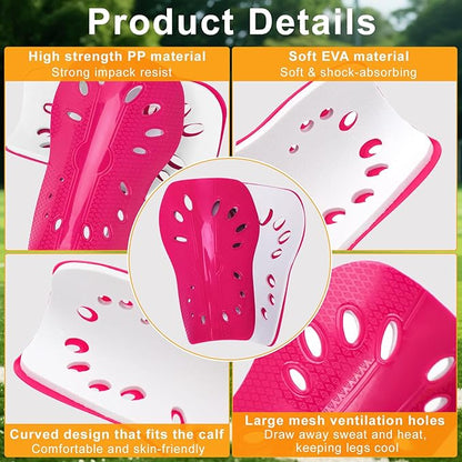 2 Pairs Shin Guards Soccer for Kids,Shin Pads Extra Lightweight Breathable Slide in Shin Guard for