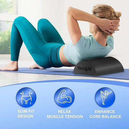 Yes4All Medium Firm Half Foam Rollers for Post-Workout Relaxation, 12/18/24/36 inch PE Foam Roll