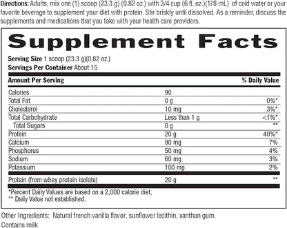 Biochem 100% Whey Isolate Protein - Natural Flavor - 12.3 Ounce, Preworkout & Immune Health - 20g