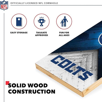 NFL Football 2' x 4' Regulation Size Solid Wood Cornhole Set with Direct Print HD Team Graphics