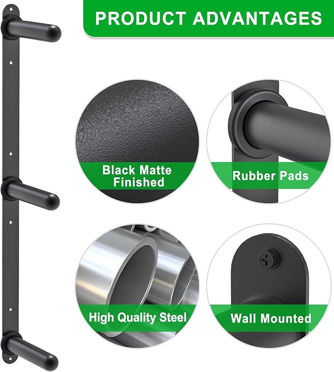 "Kipika Weight Plate Storage Rack - Wall Mounted Weight Plate Holder with Durable Steel
