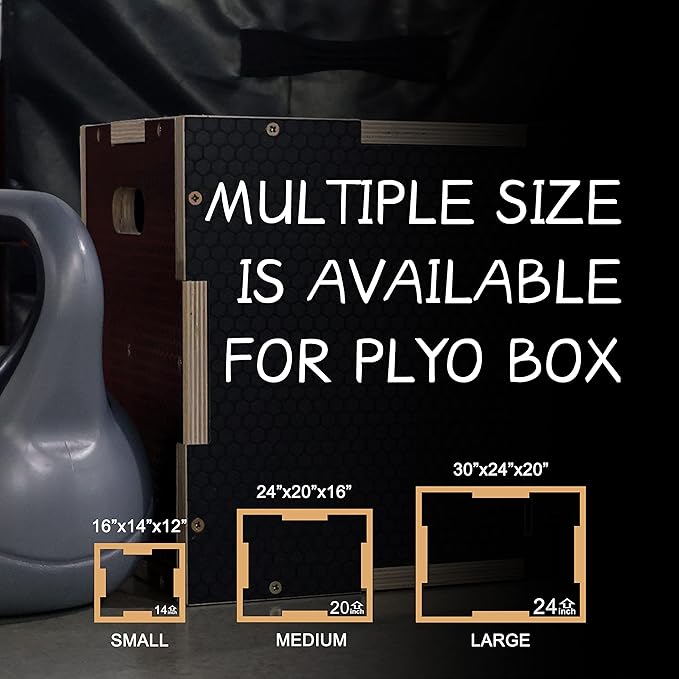 Plyo Box, 3-in-1 Foam Plyometric Jump Box, Box Jump for for Home Gym Training Fitness Workout
