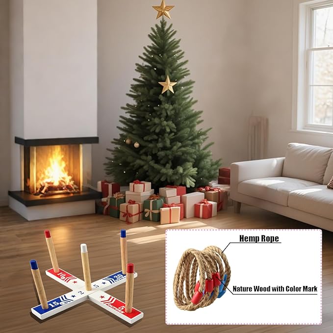 OUTOSS-Rope Toss Ring Replacement Parts (Size-5") for Adults and Kids,Durable Jute Rope Ring Toss