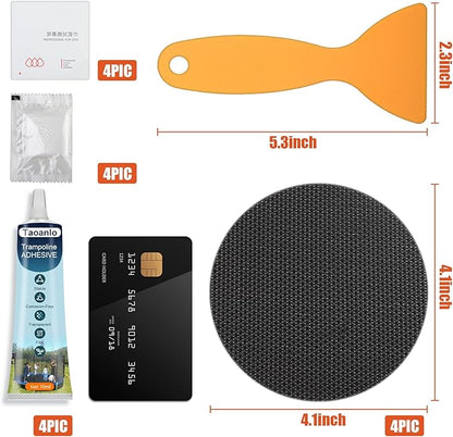 Trampoline Patch Repair Kit - 4.1'' Round Square Patches for Trampoline Mat Tears or Holes Garden