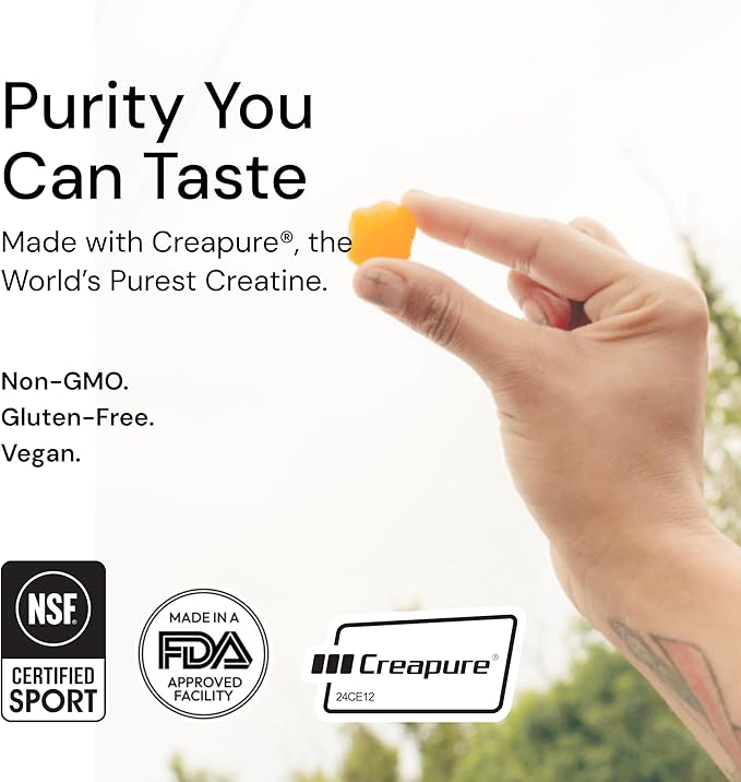 Create Creatine Monohydrate Gummies for Men & Women, Boost Focus, Strength, and Endurance