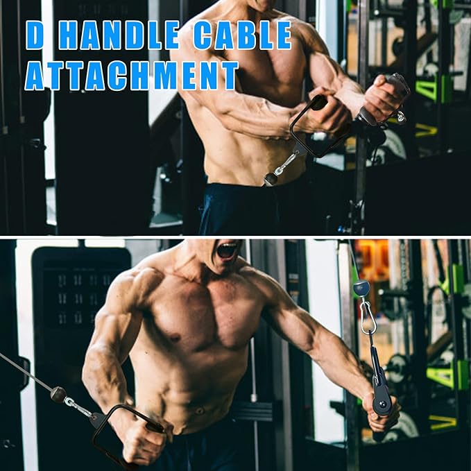 Ergonomic Tricep Rope Pulldown Attachments, Upgraded 27 32 40 & 47 Inch Extra Long Triceps Rope