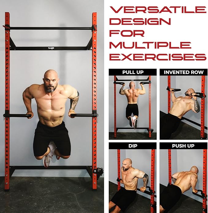 Yes4All Power Rack J-Hooks & Attachments ??Heavy Duty Barbell Holders Compatible with 2x2 & 3x3