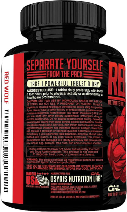 ONL Red Wolf Testosterone Booster for Men - Ultimate Men's Supplement for High Potency Endurance