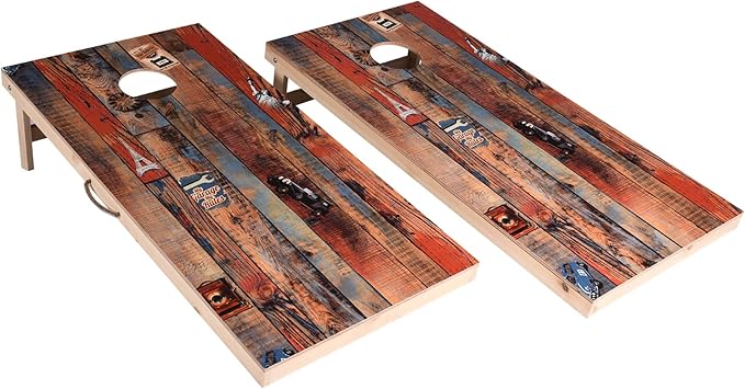 Solid Wood Vintage Cornhole Game Set, Two 4'x2'Cornhole Boards, 8 Cornhole Bags for Indoor and