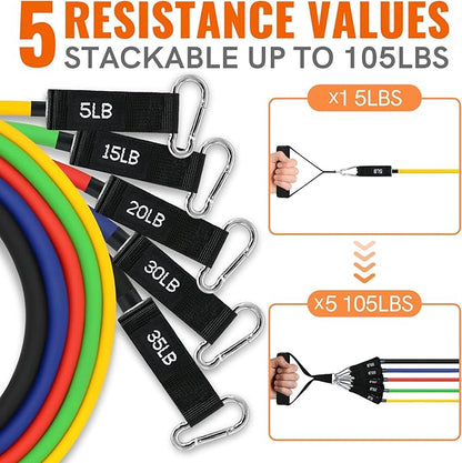 Aihoye Resistance Bands for Working Out, Exercise Bands with Handles, Stretch Bands for Exercise