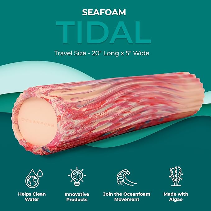 Oceanfoam Tidal Roller - Cotton Candy - Muscle Massage Foam Roller for Back Pain & Stretching