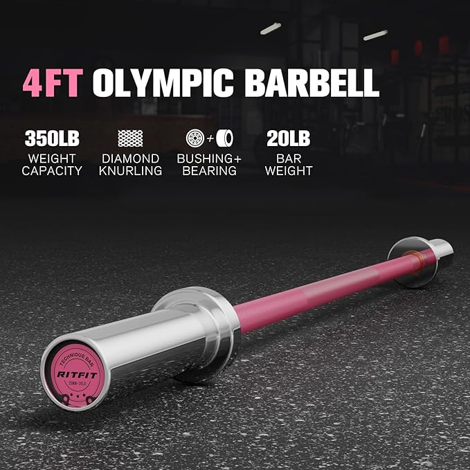 RITFIT Olympic Barbell 4ft/4.8ft/6ft - 2 Inch Weight Bar for Strength Training, Weightlifting