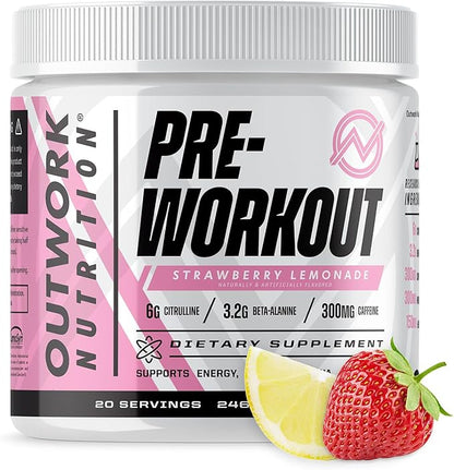 Outwork Nutrition Pre Workout Powder for Men & Women - Pre-Workout Supplements Without Creatine