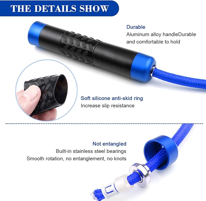 Redify Weighted Jump Rope for Workout Fitness(1LB), Tangle-Free Ball Bearing Rapid Speed Skipping