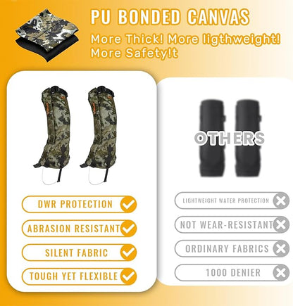 SPIKA Strike Snake Gaiters, Waterproof Snake Chaps for Hunting, Adjustable and Snake Resistent Leg
