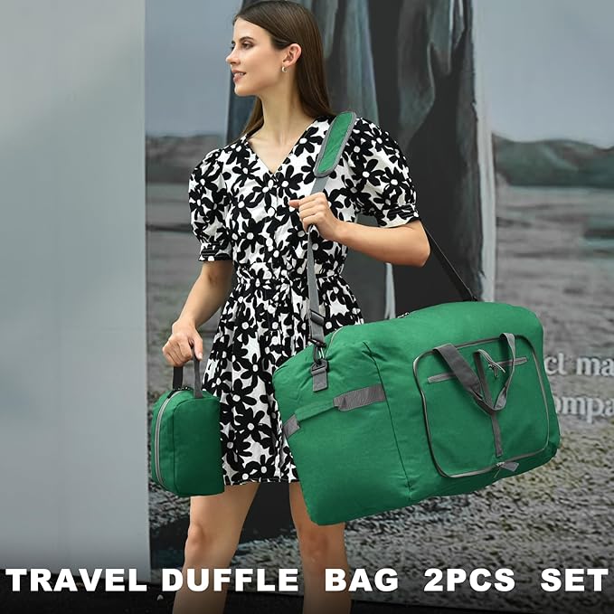Felipe Varela Duffle Bag with Shoes Compartment and Adjustable Strap,Foldable Travel Duffel Bags