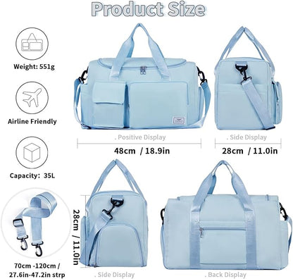 FIORETTO Women's Gym Duffle Bag with Shoes Compartment, 37L Capacity, Ideal for Travel, Gym