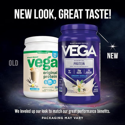 Vega Original Essential Protein - 25g Plant-Based Protein, Creamy Chocolate, 20 Servings, Vegan