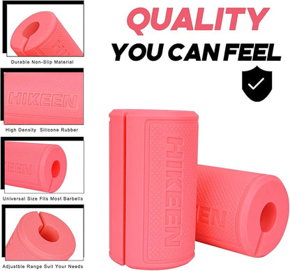 Hikeen Thick Bar Dumbbell Grips,Non Slip Hard Rubber Barbell Grips,Grips for Weight Lifting, Muscle