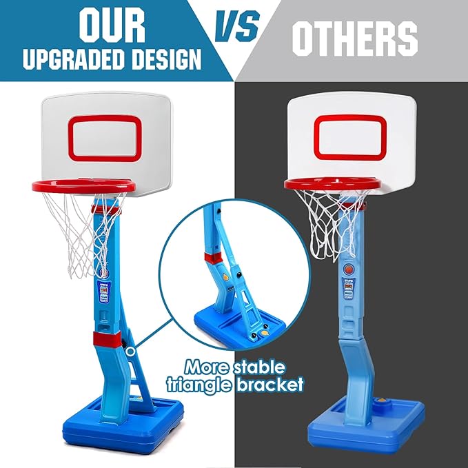 SUPER JOY Toddler Basketball Hoop - Height Adjustable Kids Hoop for Indoor & Outdoor Play