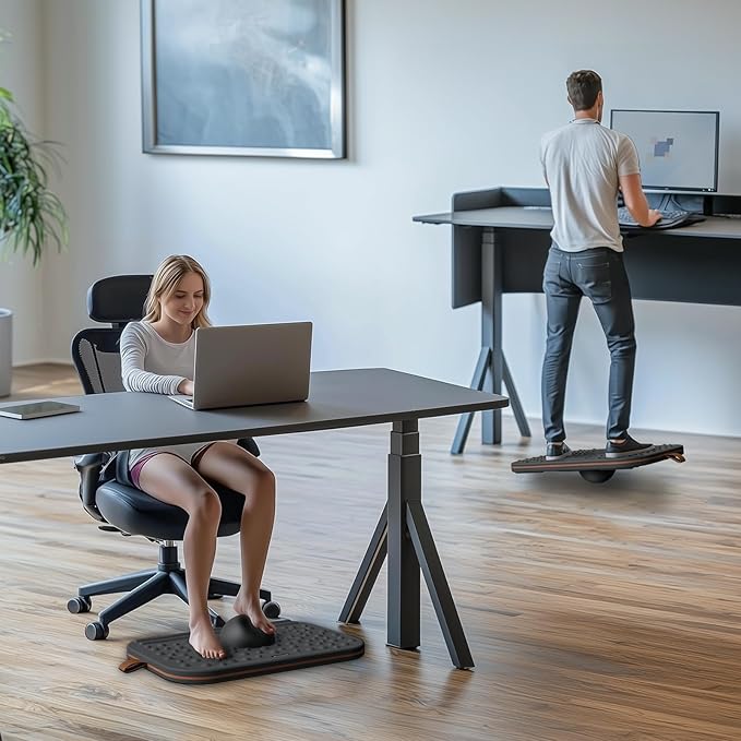 360-Degree Wobble Balance Board for Adults - 2-in-1 Dual-Sided Anti-Fatigue Mat & Stability Trainer