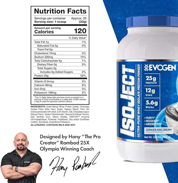 Evogen Isoject - Whey Protein Isolate | Ultra-Pure Whey Protein Powder with Ignitor Enzymes, BCAAs