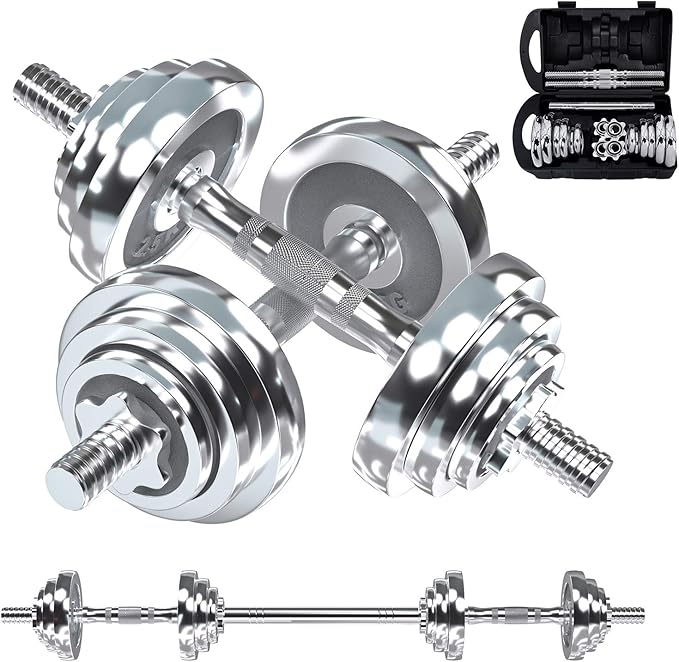 VIVITORY Fitness Dumbbells Set, Adjustable Weight Sets up to 11/22/44/66/110 lbs, with Metal
