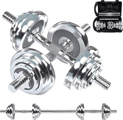 VIVITORY Fitness Dumbbells Set, Adjustable Weight Sets up to 11/22/44/66/110 lbs, with Metal