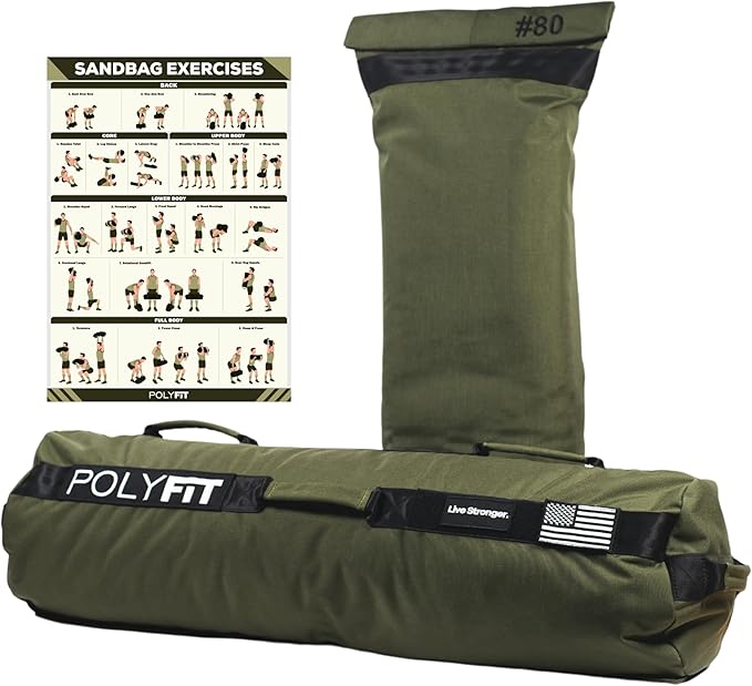 Polyfit Sandbag Pro - Workout Sandbag with Triple Closure Filler Bag and Reinforced Nylon Webbing